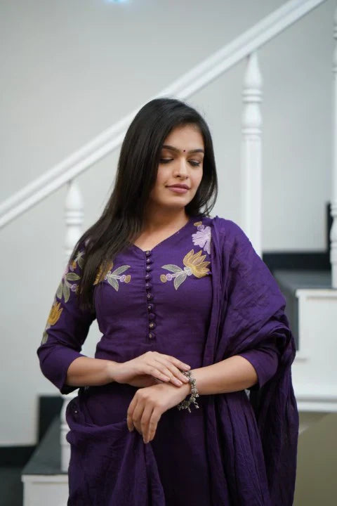 Libas Pure Cotton Kurti With Embroidery Work For Women