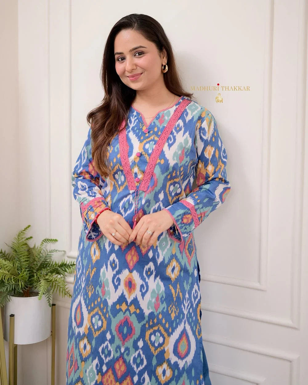 Libas Premium Cotton Printed Designer Kurti With Bottom Set