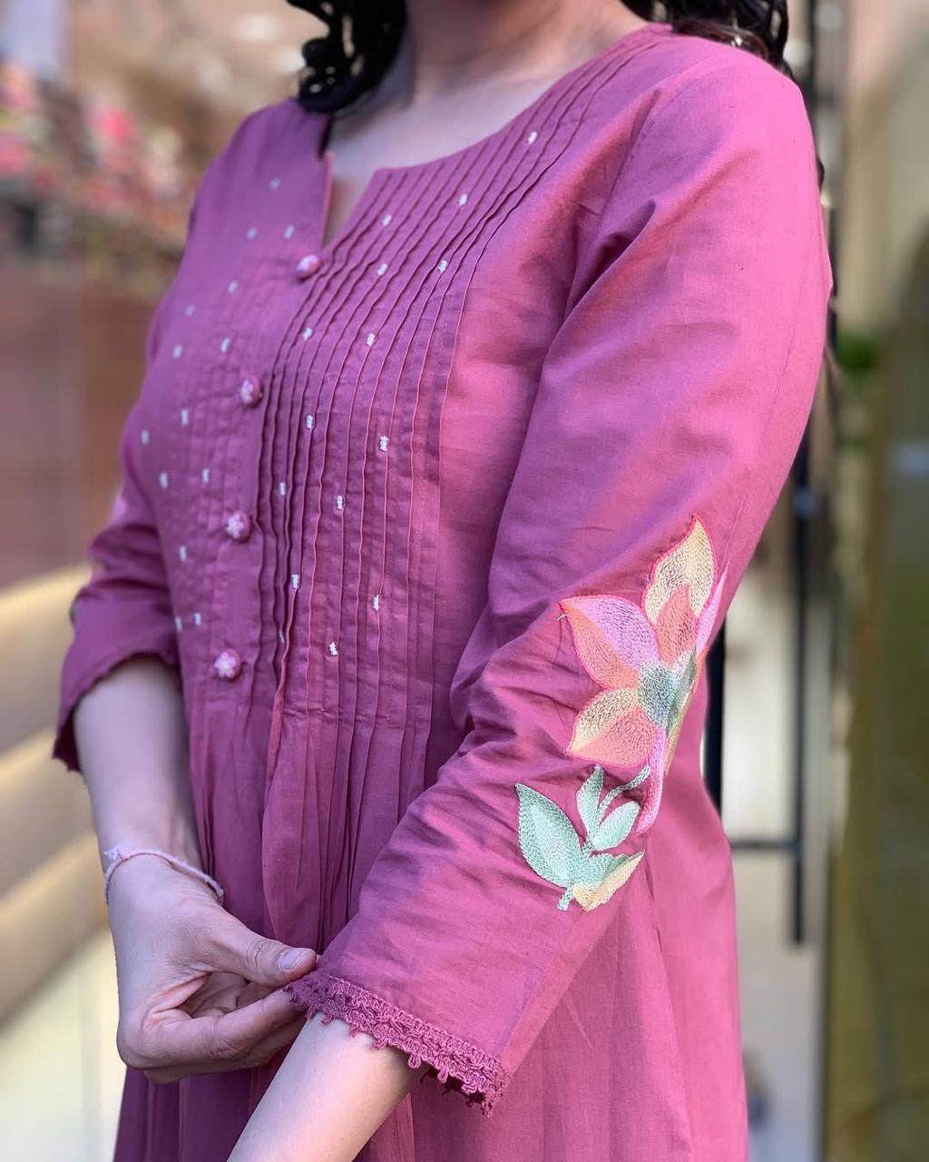 Libas Mauve Pink Embroidered Kurta Set