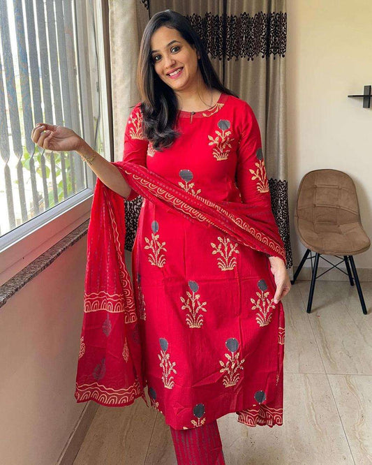 Libas Pure Fine Cotton Fabric Kurti With Pant And Dupatta