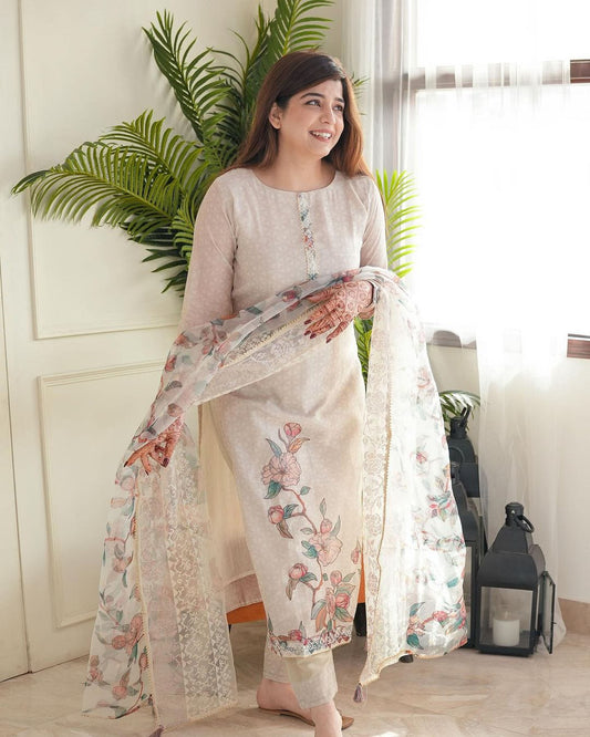 Libas Festival Special  Party Wear 3 Piece Designer Kurti,Pent Dupatta Set