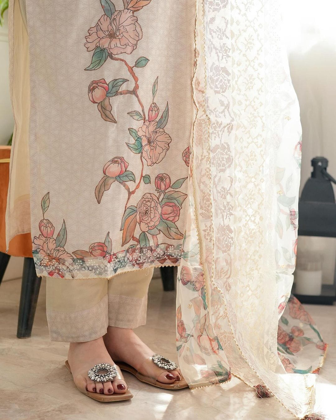 Libas Festival Special  Party Wear 3 Piece Designer Kurti,Pent Dupatta Set