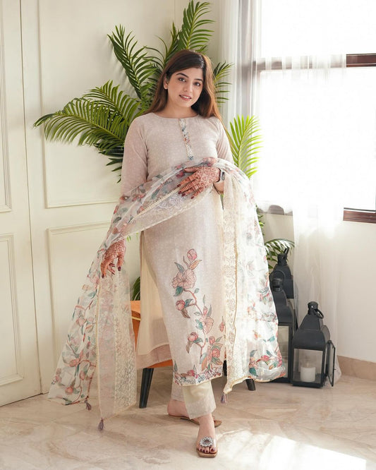 Libas Festival Special  Party Wear 3 Piece Designer Kurti,Pent Dupatta Set