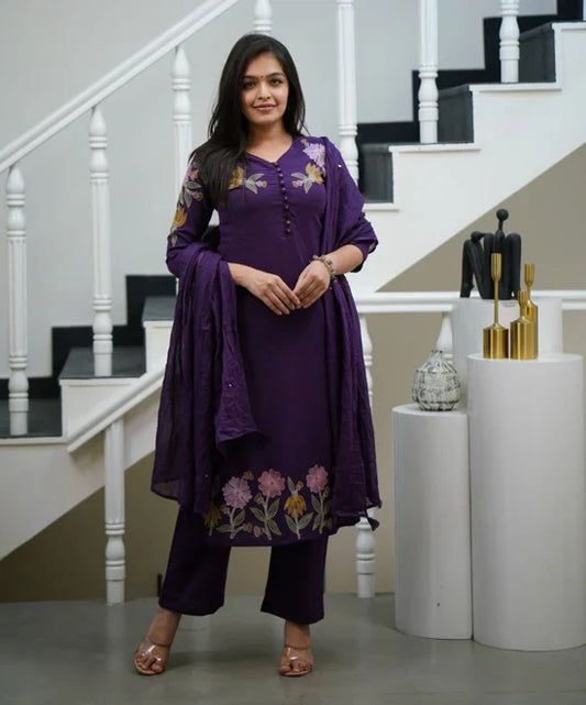 Libas Pure Cotton Kurti With Embroidery Work  For Women