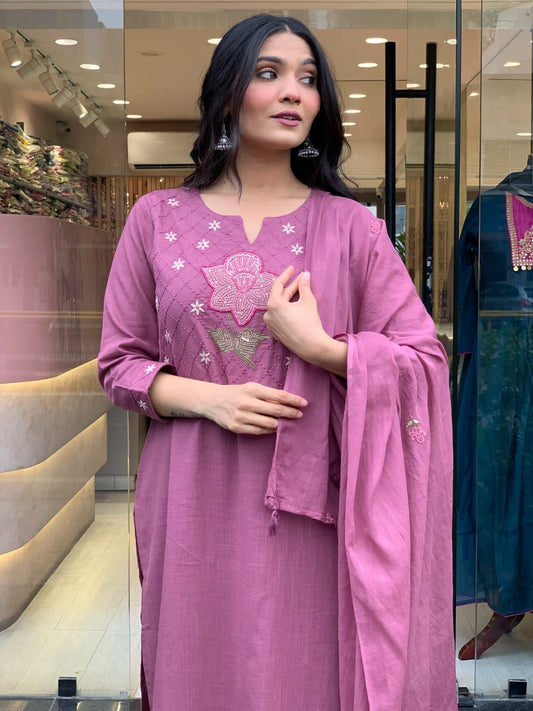 Libas Elegant Pink Embroidered Kurti
